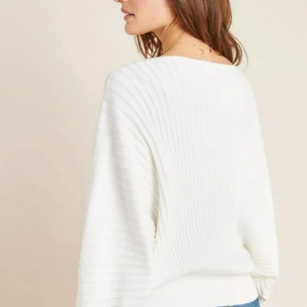 Anthropologie Ivory Karla Boat Neck Alpaca Blend Pullover Sweater Size XS - Picture 3 of 10